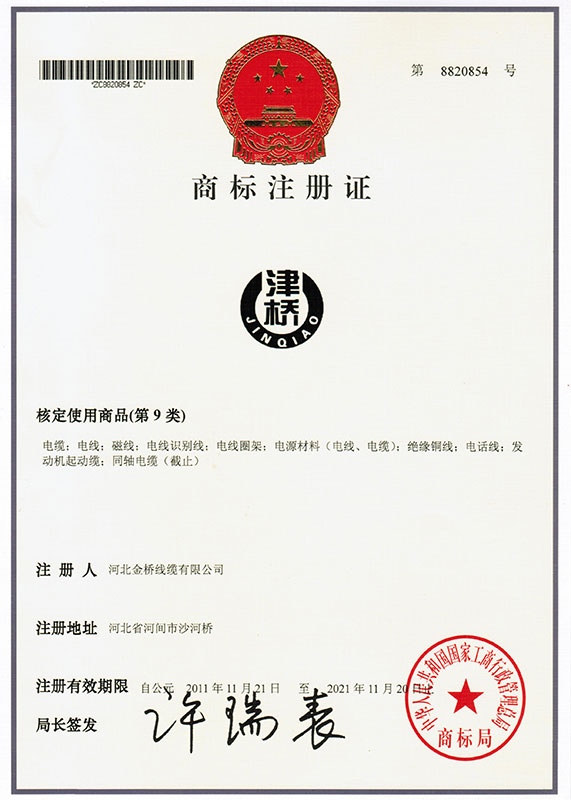 Trademark registration certificate